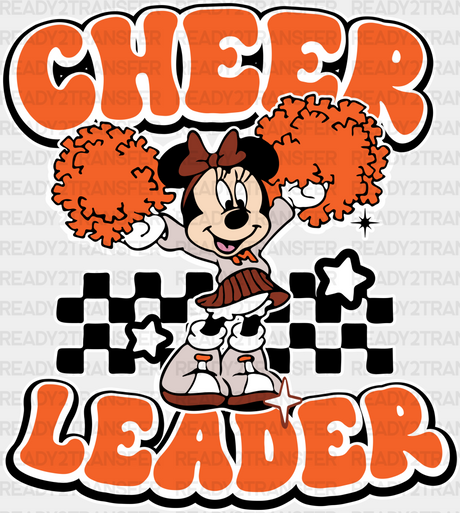 Minnie Cheerleader Design - Dtf Heat Transfer Adult Unisex S & M (10’’) / White