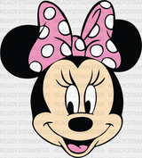 Minnie Disney Dtf Transfer Adult Unisex - S & M (10’) / Black