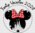 Minnie Disneyland 2024 Disney Family Vacation Design - Dtf Transfer Adult Unisex S & M (10’) / Black