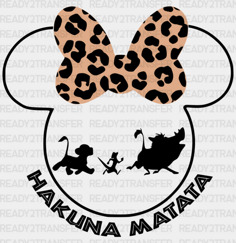 Minnie Head Hakuna Matata Disney Dtf Transfer Adult Unisex - S & M (10’) / Black