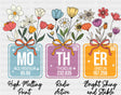 Mo Th Er Elements Flowers - Mother’s Day DTF Transfer Adult Unisex - S & M (10’’) / Dark Color Design (See Imaging)