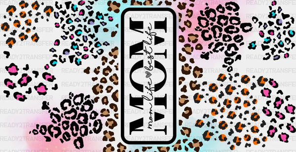 Mom Cheetah Print Design - Mom Cup Wrap UV Sticker Permanent UV DTF Decal