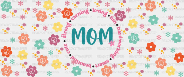 Mom Circular Design - Mom Cup Wrap UV Sticker Permanent UV DTF Decal