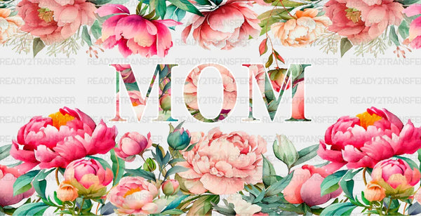Mom Colorful Flower Design - Mom Cup Wrap UV Sticker Permanent UV DTF Decal