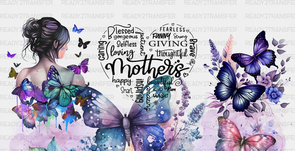 Mom Colorful Purple Design - Mom Cup Wrap UV Sticker Permanent UV DTF Decal
