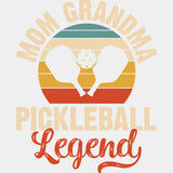 Mom, Grandma, Pickleball, Legend, Red Design - Pickleball DTF Transfers ready2transfer Light Color Design (See Imaging)