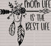 Mom Life Is The Best Life Mother's Day DTF Heat Transfer, Mama Design, Mom DTF ready2transfer Black