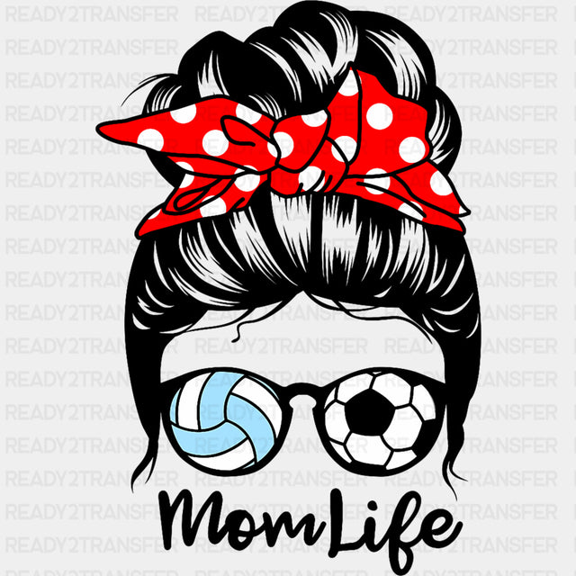 Mom Life - Volleyball DTF Transfers ready2transfer Dark Color Design (See Imaging)