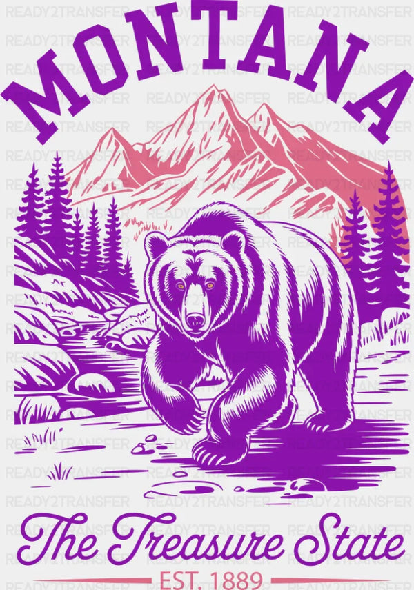 Montana The Treasure State - States & Cities DTF Transfer