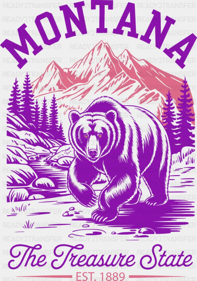 Montana The Treasure State - States & Cities DTF Transfer