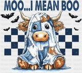 Moo I Mean Boo - Halloween DTF Transfer