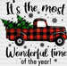 Most Wonderful Time Of The Year Truck DTF Transfer ready2transfer Black