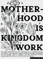 Motherhood Is Kingdom Work Flowers & Butterfly - Christianity DTF Transfer Adult Unisex - S & M (10’’) / Dark Color