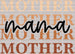 Mother's Day DTF Heat Transfer, Mama Design, Mom DTF ready2transfer Black