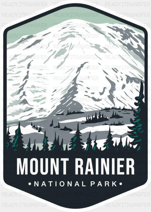 Mount Rainier National Park Colorful Design - National Parks DTF Transfer