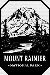 Mount Rainier National Park Design - Parks Dtf Transfers Adult Unisex S & M (10’) / Black