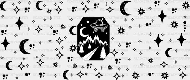 Mountain Ufo - Outdoor Cup Wrap Uv Sticker Permanent Dtf Decal
