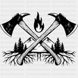Mountains & Axes - Fire Department DTF Transfers ready2transfer Dark Color Design (See Imaging)