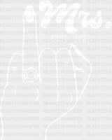 Mrs. Ring - Boyfriend-Girlfriend Dtf Heat Transfer Adult Unisex S & M (10’’) / Light Color