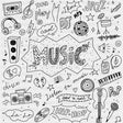 Music Doodles - Music DTF Transfers - Adult Unisex - S & M (10’’) / Dark Color Design (See Imaging)