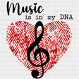 Music Is In My DNA - Music DTF Transfers ready2transfer Dark Color Design (See Imaging)