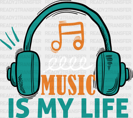 Music Is My Life - Singing Dtf Heat Transfer Adult Unisex S & M (10’’) / Light Color Design