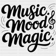 Music Mood Magic - Music DTF Transfers ready2transfer Dark Color Design (See Imaging)