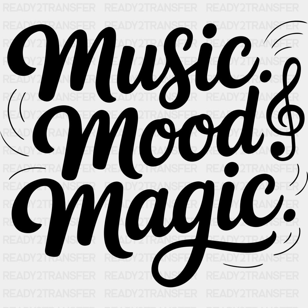 Music Mood Magic - Music DTF Transfers ready2transfer Dark Color Design (See Imaging)
