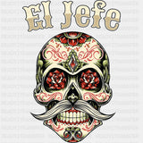 Mustache El Jefe - Day of the Dead DTF Transfers ready2transfer