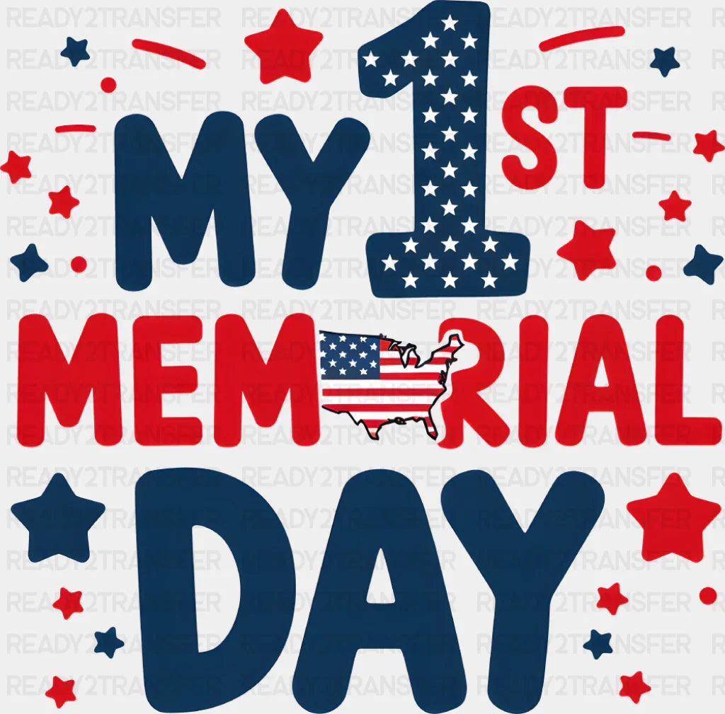 My 1st Memorial Day - Military DTF Transfer Adult Unisex - S & M (10’’) / Dark Color Design (See Imaging)