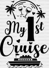 My First Cruise - Family Dtf Heat Transfer Adult Unisex S & M (10’’) / Dark Color Design (See