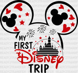 My First Disney Trip Minnie Dtf Heat Transfer Vacation Design Mickey