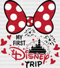 My First Disney Trip Minnie Head Dtf Transfer Adult Unisex - S & M (10’) / Black