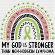 My God Is Stronger Than Non-Hodgkin Lymphoma - Lymphoma DTF Transfers Adult Unisex - S & M (10’’) / Dark Color Design