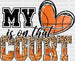 My Heart Is On That Court - Basketball DTF Heat Transfer ready2transfer Black