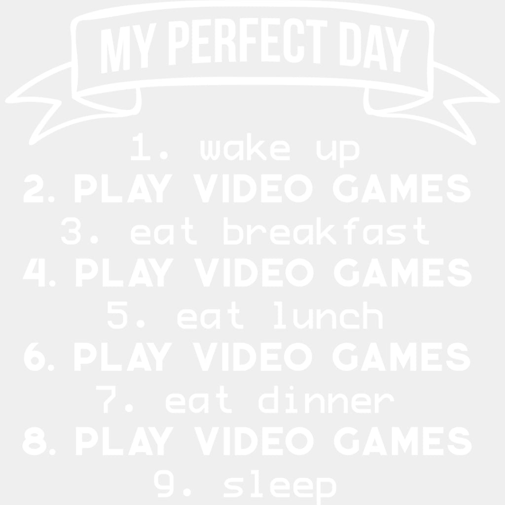 My Perfect Day - Video Game DTF Heat Transfer ready2transfer Light Color Design ( See imaging )