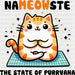 Nameowste The State Of Purrvana - Yoga DTF Heat Transfer ready2transfer Black
