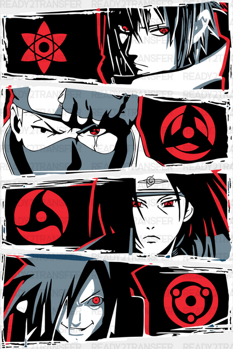 Naruto Characters Red Design - Iron On Dtf Transfer