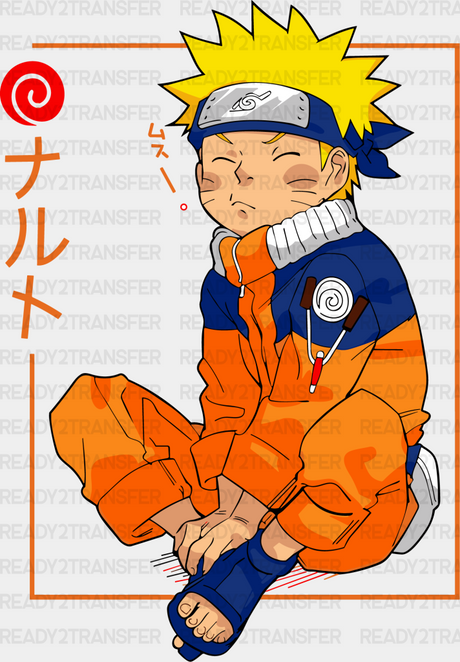 Naruto Uzumaki Sitting Design - Iron On Dtf Transfer