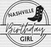 NASHVILLE Birthday Girl DTF Transfer ready2transfer Black