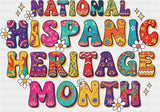 National Hispanic Heritage Month Flowers Design - Hispanic Heritage Month DTF Transfer