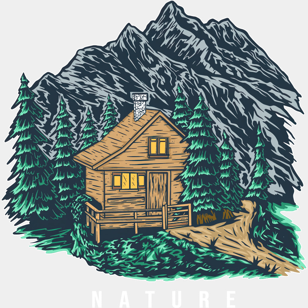Nature, Mountain Cabin - Hiking DTF Transfers ready2transfer Light Color Design (See Imaging)