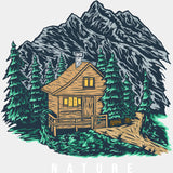 Nature, Mountain Cabin - Hiking DTF Transfers ready2transfer Light Color Design (See Imaging)