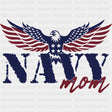 Navy Mom Eagle - Navy DTF Transfers - Adult Unisex - S & M (10’’) / Dark Color Design (See Imaging)
