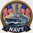 Navy Warship - Navy DTF Transfers