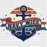 Navy Wife - Navy DTF Transfers