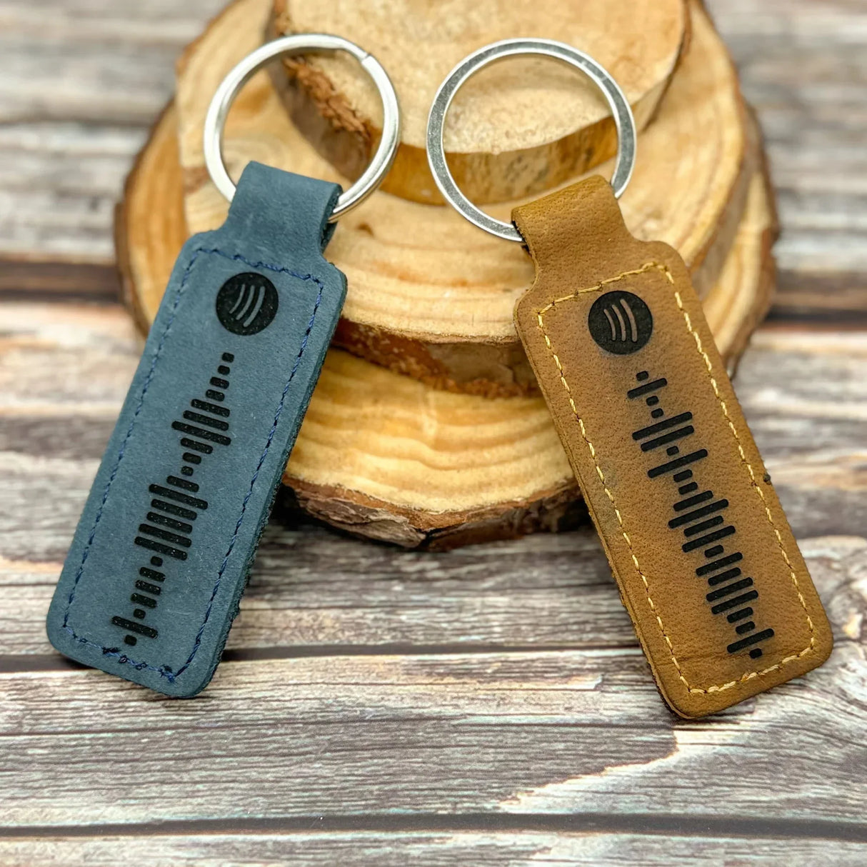 Custom Engraved Leather Keychain – Rectangle