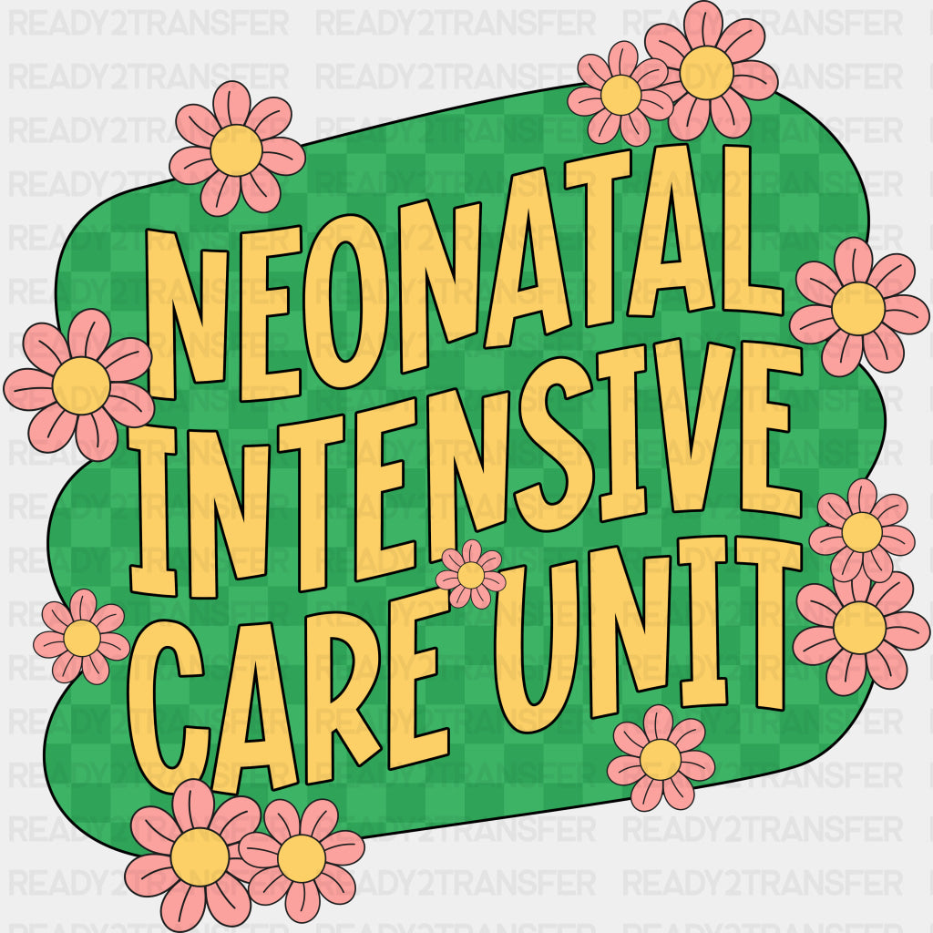 Neonatal Intensive Care Unit, Green Checkered - NICU Nurse DTF Transfers ready2transfer