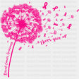 Never Give Up Pink Dandelion - Breast Cancer DTF Transfers