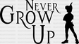 Never Grow Up Disney Dtf Transfer Adult Unisex - S & M (10’) / Black